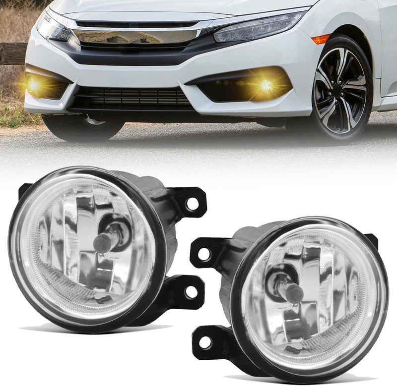 BOXLIGHT Fog Lights Assembly Compatible With 2016-2021 Honda Civic Accord Pilot CR-Z Front Bumper Driving Fog Lamps Asslembly - Image 1